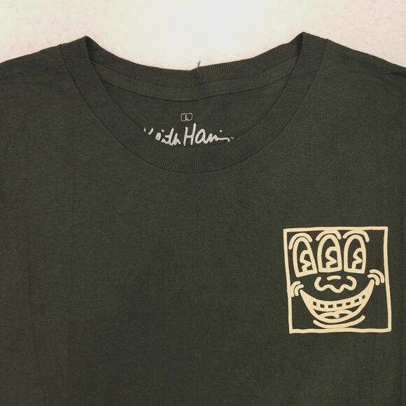 Keith Haring Graphic Short Sleeve Crew Neck T-Shirt Mens Size Large L Green - Picture 1 of 9